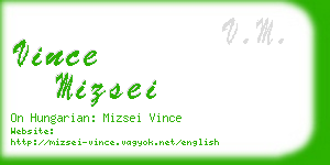 vince mizsei business card